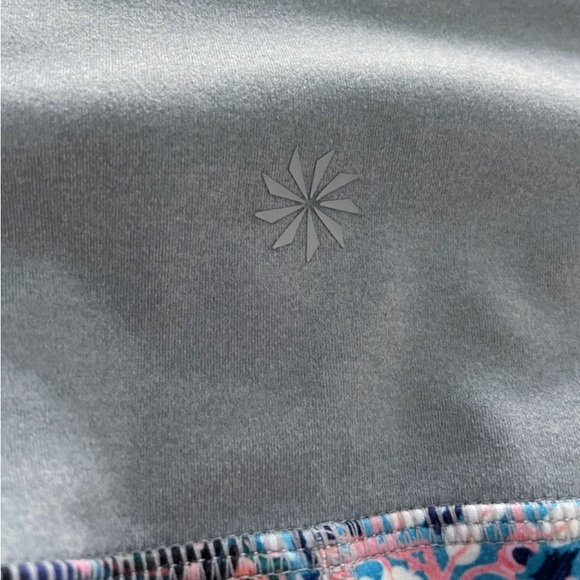 ATHLETA Powervita Crop Leggings Multi-Color Print NOMAD SALUTATION MESH Women S - Picture 5 of 9